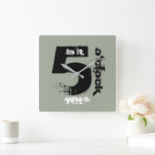 もう5時ですか?壁掛け時計 スクエア壁時計 (ホーム)