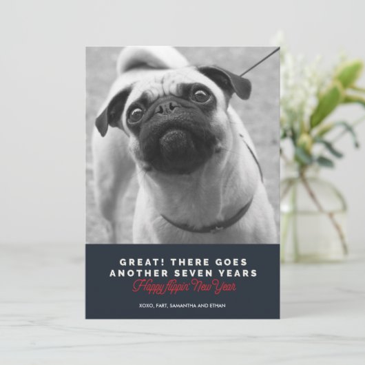 もう7年の犬新年の挨拶 シーズンカード (スタンド正面)
