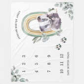 もくランドのジャングル動物 | 赤ちゃんの成長記録 ブランケット (正面)