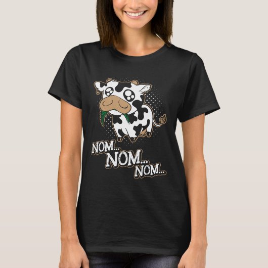 もぐもぐお腹すいた牛 Tシャツ (正面)