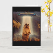 もぐら好き もぐら叫ぶUFOミーム 面白い カード (黄色い花)