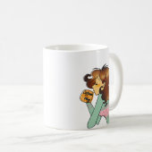 もこもこコーヒーガールモーニングイラスト コーヒーマグカップ (正面右)