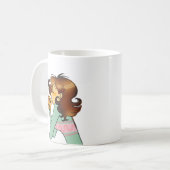 もこもこコーヒーガールモーニングイラスト コーヒーマグカップ (正面左)