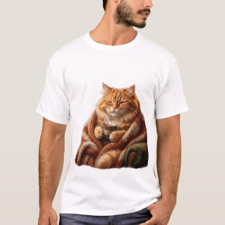 もこもこコーヒー猫Tシャツ Tシャツ