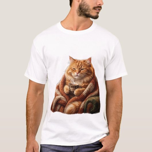 もこもこコーヒー猫Tシャツ Tシャツ (正面)