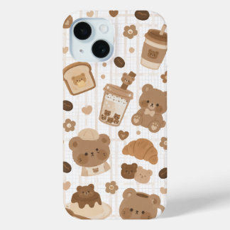 もこもこベアカフェ iPhone 15ケース