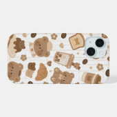 もこもこベアカフェ iPhone 15ケース (裏面横)