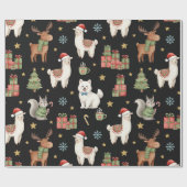 もこもこ動物のクリスマス包装紙 ラッピングペーパー (フラット)