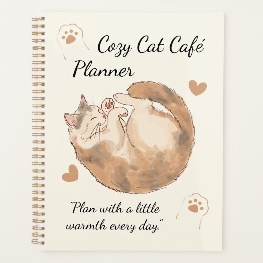 もこもこ猫カフェプランナー | かわいいカワイイジャーナル プランナー手帳 (正面)
