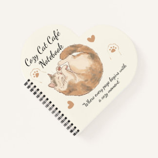 もこもこ猫カフェ風アニメ柄スパイラルノート ノートブック
