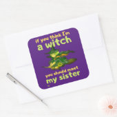 「もしあ考えああ、私は魔女だ… おもしろい」 スクエアシール (封筒)