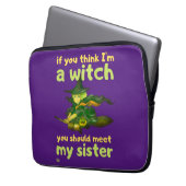 「もしあ考えああ、私は魔女だ… おもしろい」 ラップトップスリーブ (正面左)