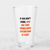 もしおおもしろい酒を飲まない引用文カスタムビール タンブラーグラス (正面)