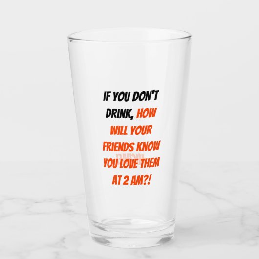 もしおおもしろい酒を飲まない引用文カスタムビール タンブラーグラス (正面)