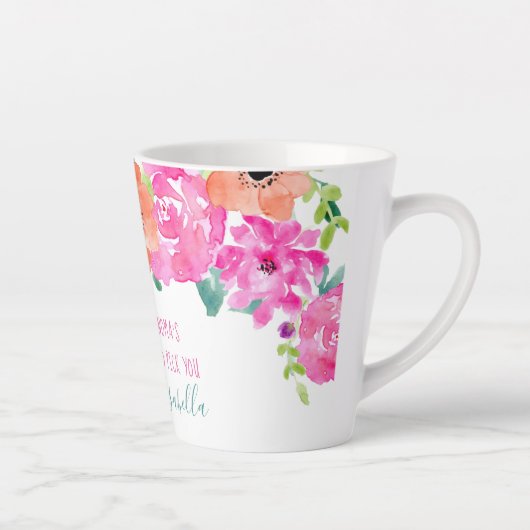 もしおばあちゃんの花の詩のかわいらしフローラ カフェラテマグ (右)