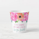 もしおばあちゃんの花の詩のかわいらしフローラ カフェラテマグ (正面)