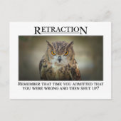 もしかしたら君は言ったことを考え直すべきかもしれない ポストカード (正面)