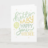 もしもしベビーでとても嬉しいね。かわいい誕生 カード (正面)