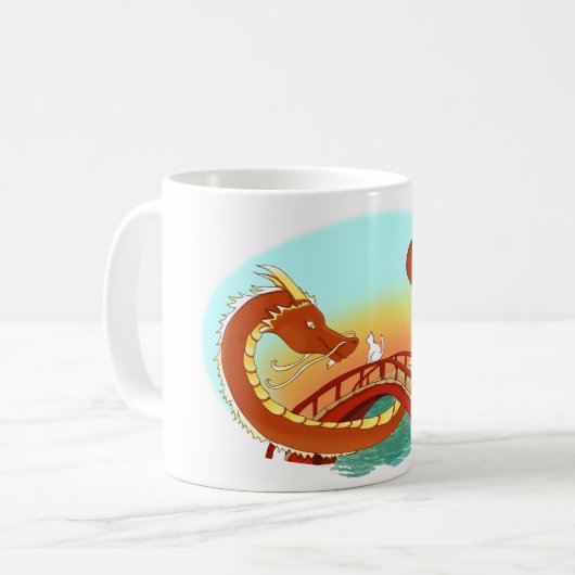 もしもし友達の猫とドラゴン コーヒーマグカップ (正面左)