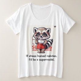 もしストレス燃焼カロリー プラスサイズTシャツ