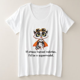 もしストレス燃焼カロリー プラスサイズTシャツ