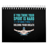 もしスポ考えーツは懸命水おもしろい泳 カレンダー (カバー)