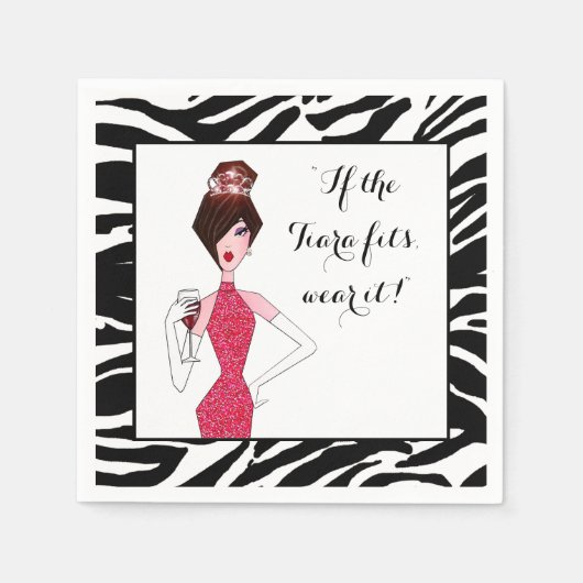 「もしティアラはぴったり…衣服だ!」 スタンダードカクテルナプキン (正面)