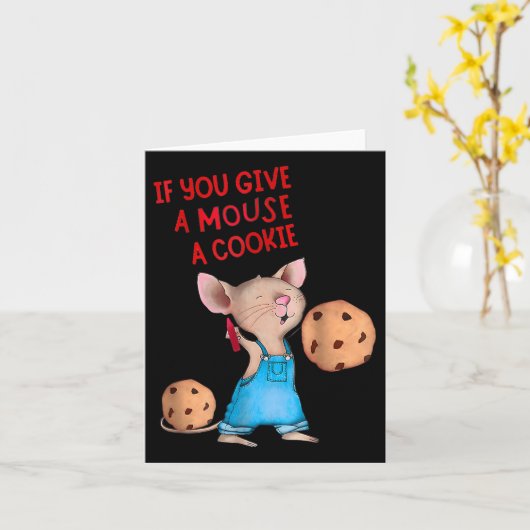 もしマウ与えスはクッキーの衣装の子供 カード (黄色い花)