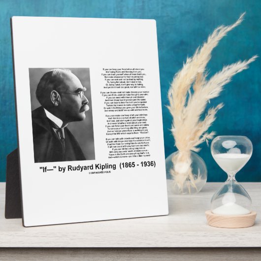 もしラディヤード・キプリングのアドバイス詩やる気を起こさせるによる フォトプラーク (側面)