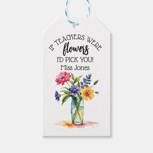 もし先生は花だ感謝していけ ギフトタグ (正面)