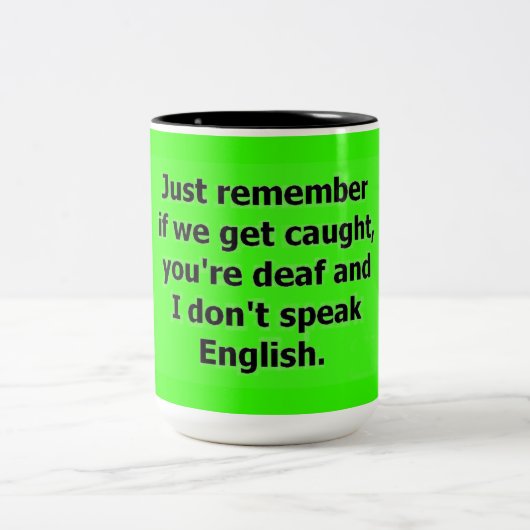 もし君が耳が聞こえないと捕ま話る ツートーンマグカップ (中央)