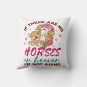 もし天国Iに馬なし行かない馬好き クッション (裏面)