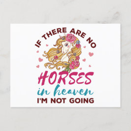 もし天国Iに馬なし行かない馬好き ポストカード