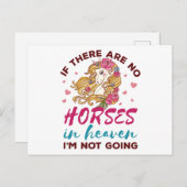 もし天国Iに馬なし行かない馬好き ポストカード (正面/裏面)