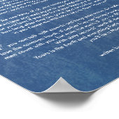 もし引用文by Rudyard Kipling 1895 on Denim ポスター (角)