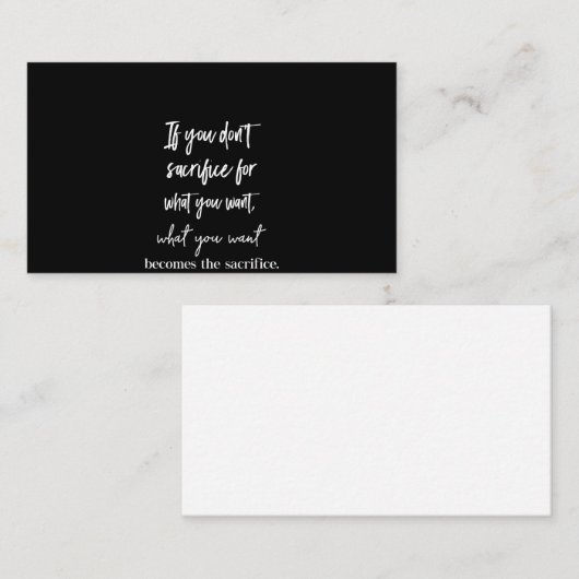 もし望むもののために犠牲を払わない 名刺 (正面/裏面)
