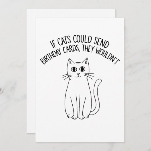 もし猫が誕生日カードを送ることができたら、きっと送らないだろう 招待状 (正面/裏面)