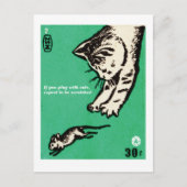 「もし猫を飼っているなら、引っ掻かれると思う」 ポストカード (正面)