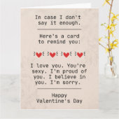 「もし私が十分に言わなかったら」バレンタインデー カード (黄色い花)