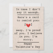 「もし私が十分に言わなかったら」バレンタインデー 招待状 (正面)