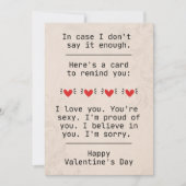 「もし私が十分に言わなかったら」バレンタインデー 招待状 (正面)