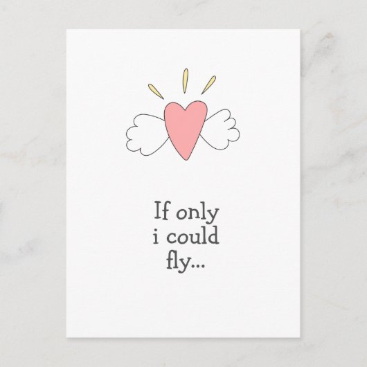 もし私が飛べたら… ロングディスタンスハグ 早期回復 ポストカード (正面)
