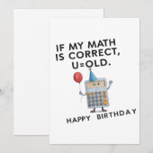 もし私の計算が合っているなら、あなたはもう古いダサいお父さんの誕生日 シーズンカード (正面/裏面)