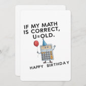 もし私の計算が正しければあなたは古くて面白いお父さんの誕生日 シーズンカード (正面/裏面)