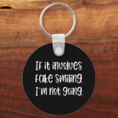 もし私はKeychainに行かない偽の笑みを伴う キーホルダー (正面)