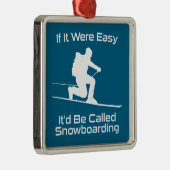 もし簡単でスノーボードテールスキーだ メタルオーナメント (右)