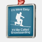 もし簡単でスノーボードテールスキーだ メタルオーナメント (左)