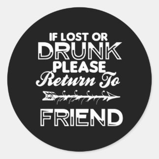 もし紛失したら友達に返してねTシャツ 冗談ギフト ラウンドシール