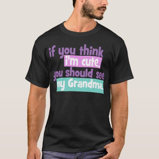 もし考え可愛い – おばあちゃん Tシャツ (正面)