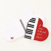 もし音楽は愛の食べ物 – ピアノをテーマにしたカスタム ノートブック (内部)